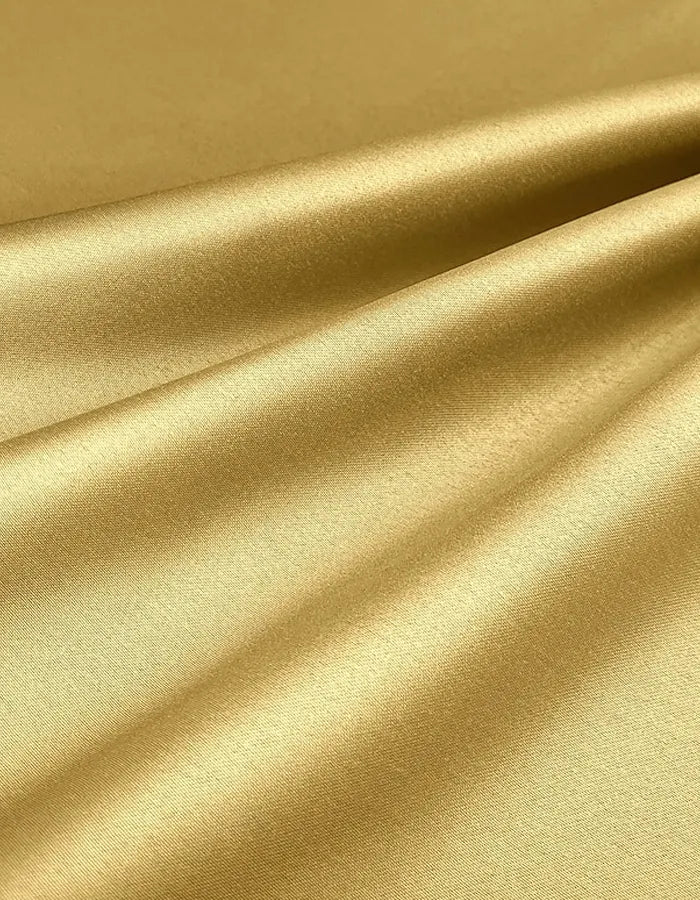 A-Linien kurzärmliges V-Ausschnitt Satin-Midi-Kleid  