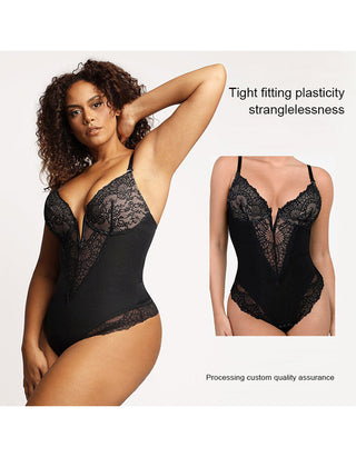 Tummy Controlling And Hip Lifting Breathable Lace Bodysuit