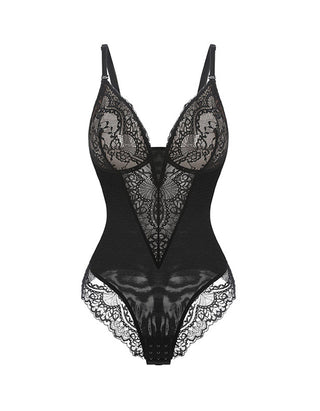 Tummy Controlling And Hip Lifting Breathable Lace Bodysuit