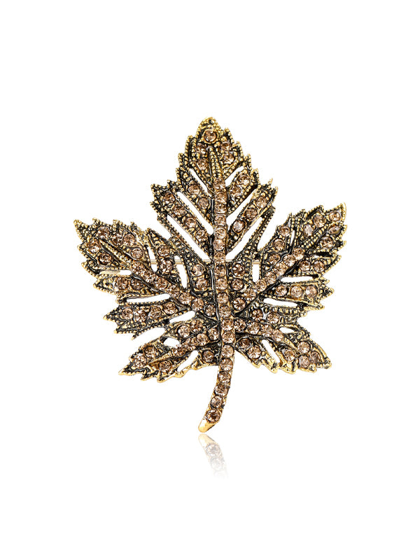 Broche vintage con hoja de arce