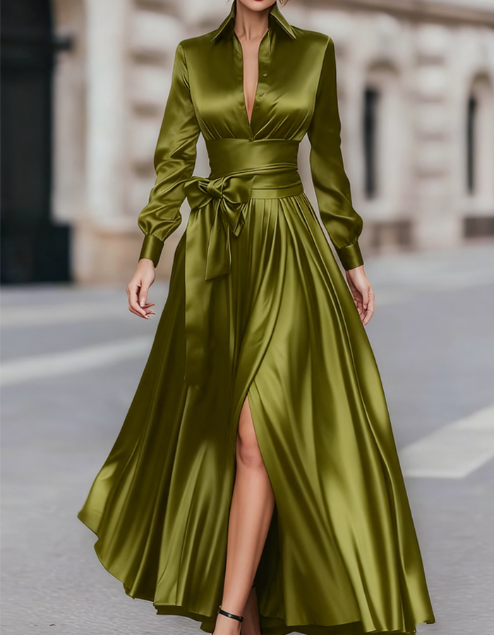 Luxe satijnen maxi-jurk