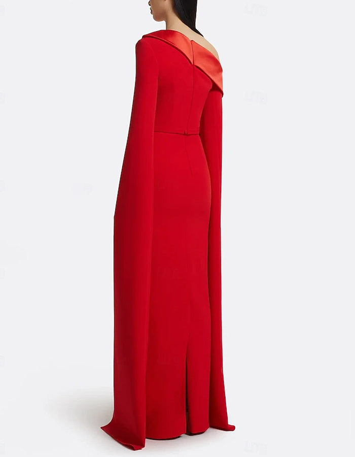 Vestido largo maxi de color sólido con escote off shoulder