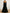 Vestido largo maxi negro de satén con encaje y escote off shoulder