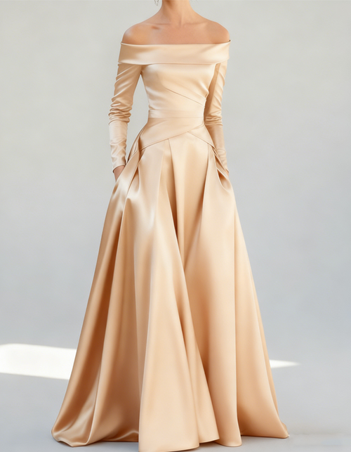 Saia evasê Vestido maxi ombro a ombro