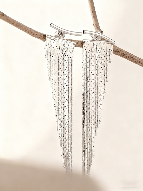 Boucles d'oreilles élégantes à pampilles avec design biseauté irrégulier