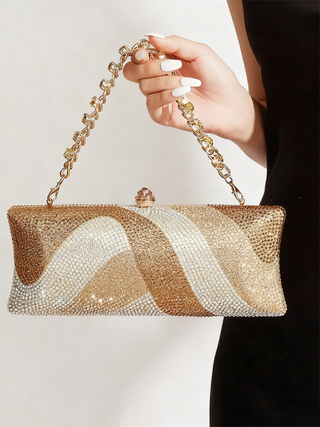Abendtasche mit Farbverlauf und Strasssteinen