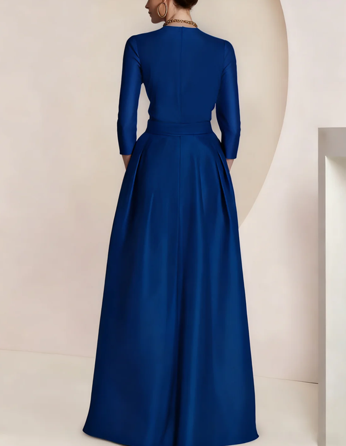 Rochie maxi din satin cu decolteu în V