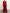 Vestido largo rojo de gasa con escote en V y mangas largas