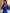 Abito lungo in chiffon blu reale con scollo a V