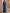 Abito lungo in chiffon blu reale con scollo a V