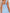 Completo abito a strati senza spalline in chiffon azzurro chiaro