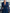 Marineblaues Chiffon-Maxikleid mit V-Ausschnitt