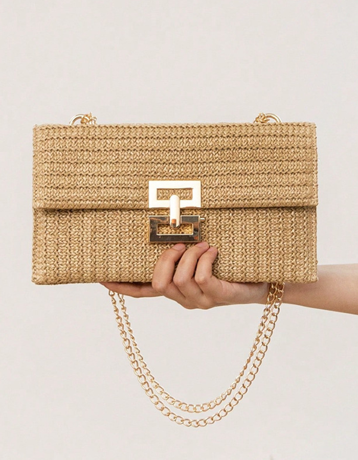 Urlaub Strohtaschen mit stylischer Kette