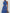 Blau-weißes abstraktes Tupfenmuster Chiffon-Maxikleid