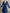 Deep blue Chiffon Floral Print V-Neck Maxi Dress