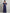 Marineblaues Maxikleid aus Chiffon mit Pailletten und Spitze  