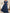 Marineblauwe chiffon maxi-jurk met V-hals  