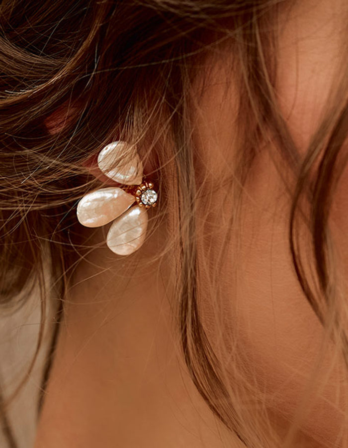 Boucles d'oreilles fleurs pétales 3D  
