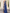Stofblauwe asymmetrische maxi-jurk met 3D bloemenborduursel