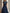 Donkerblauwe chiffon maxi-jurk met kanten lijfje