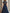 Donkerblauwe chiffon maxi-jurk met kanten lijfje
