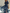 Abito lungo in chiffon blu navy con stampa floreale ad acquerello