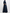 Robe chemise longue bleu marine en satin avec manches mi-longues et ceinture