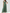 Vestido maxi de chiffon gris verdoso con malla, encaje bordado y escote en V
