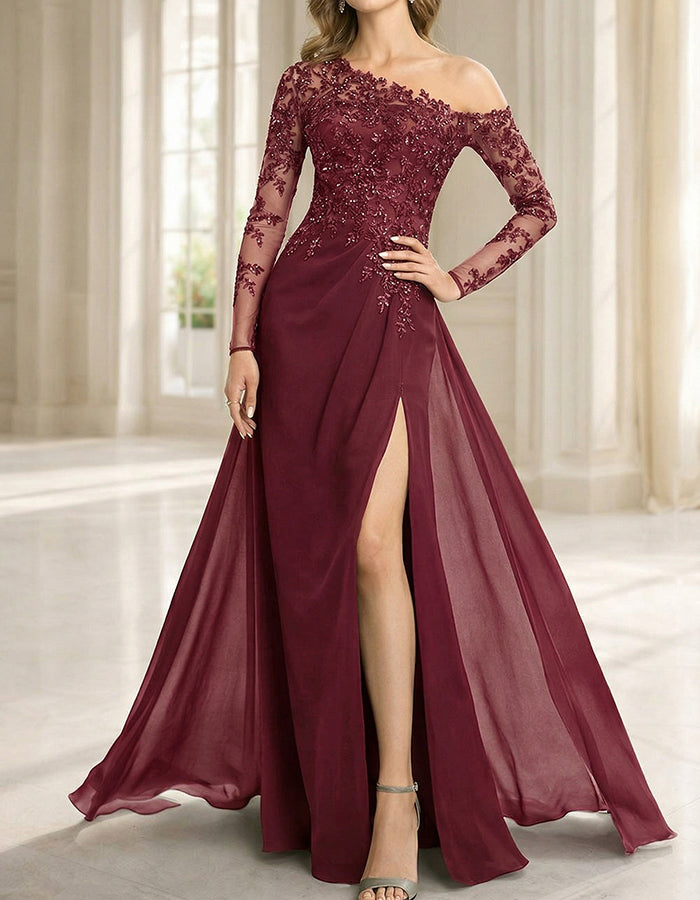 Asymmetrisches Ein-Schulter Abend-Maxikleid