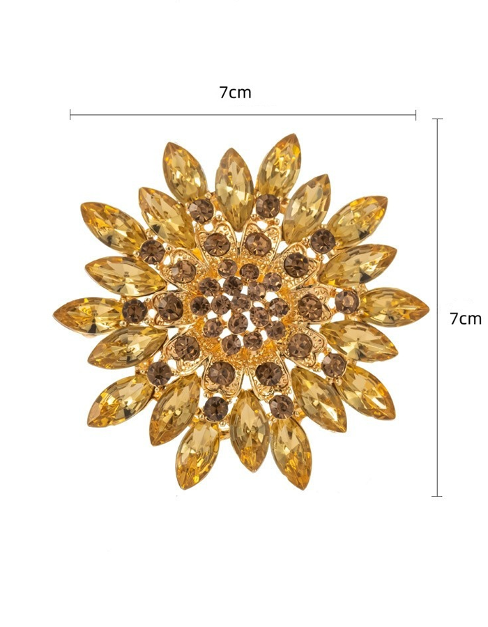 Spilla a cristallo a forma di girasole