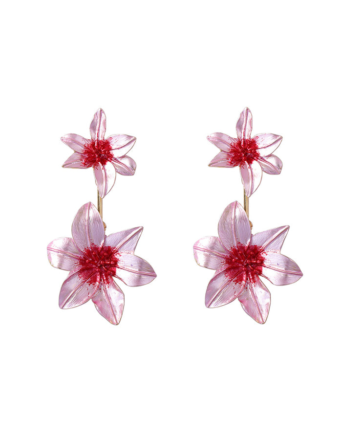 Brincos de flor em patchwork