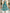Abito midi monospalla in chiffon blu con stampa e vita arricciata