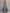 Beiger Grund blau abstraktes Aquarellmuster Neckholder Maxikleid