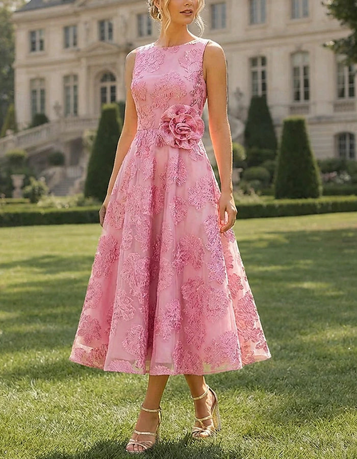 Abito midi tinta unita senza maniche in tessuto strutturato