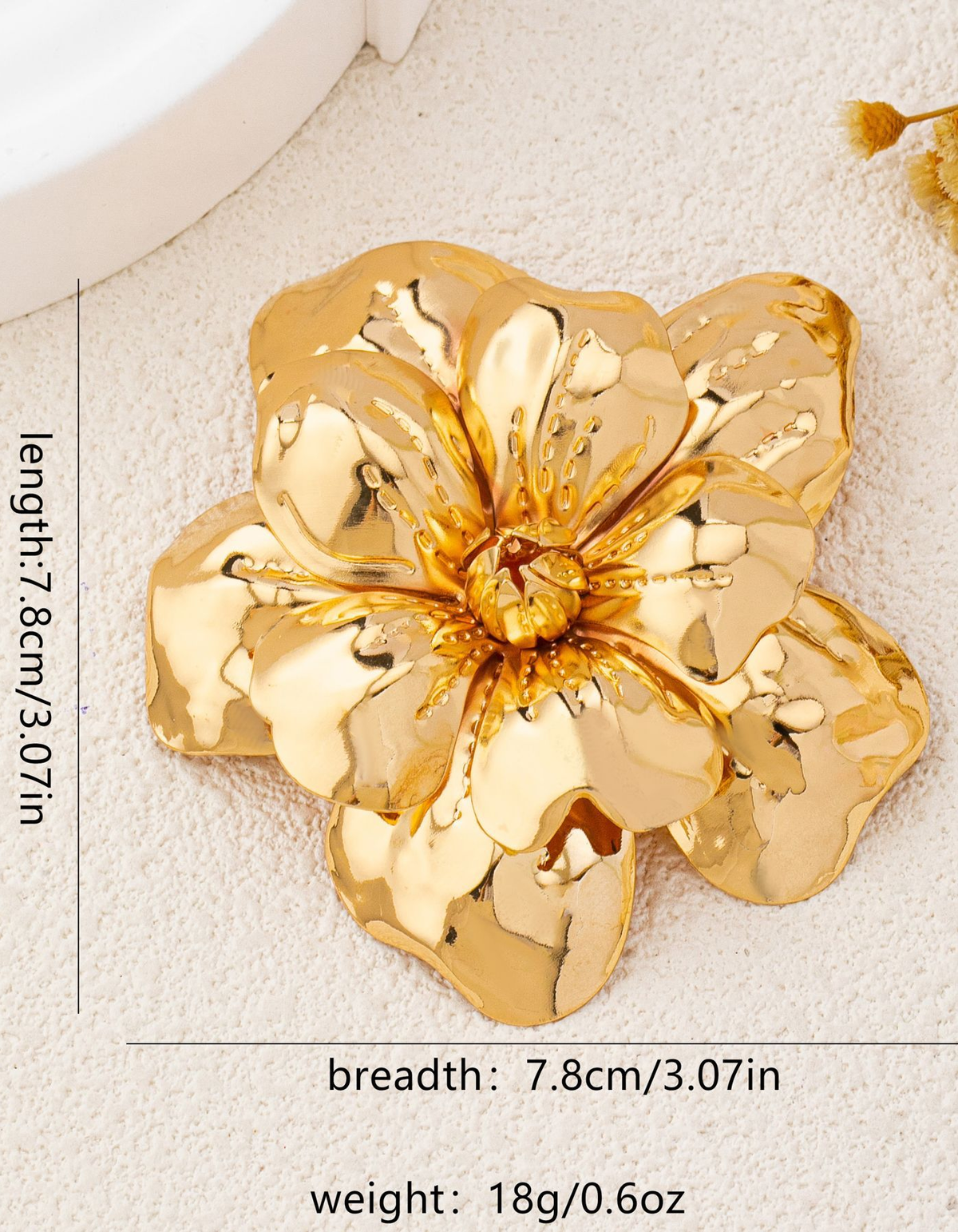 Blumenbrosche aus Goldlegierung