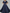 Navy Blue Chiffon & Lace Embroidered V-Neck Maxi Dress