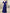 Königsblaues Maxikleid aus Chiffon mit überkreuztem V-Ausschnitt, Rüschenärmeln und paillettenbesetzter Taille  
