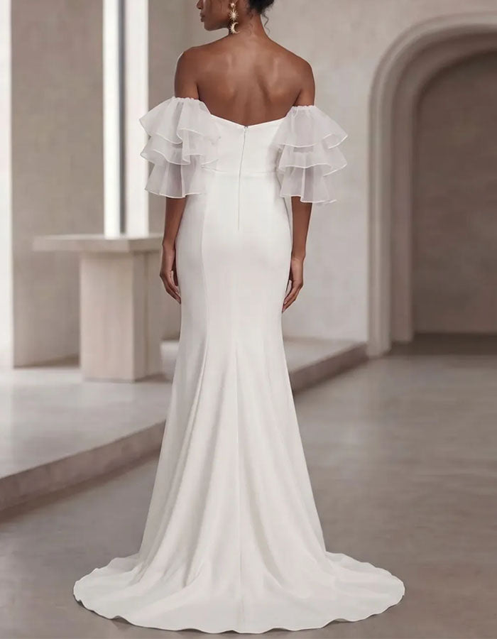 Robe longue unie sans bretelles