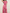 Pink Drawstring Sleeve Printed Chiffon Elastic Waist Wide Leg Jumpsuit