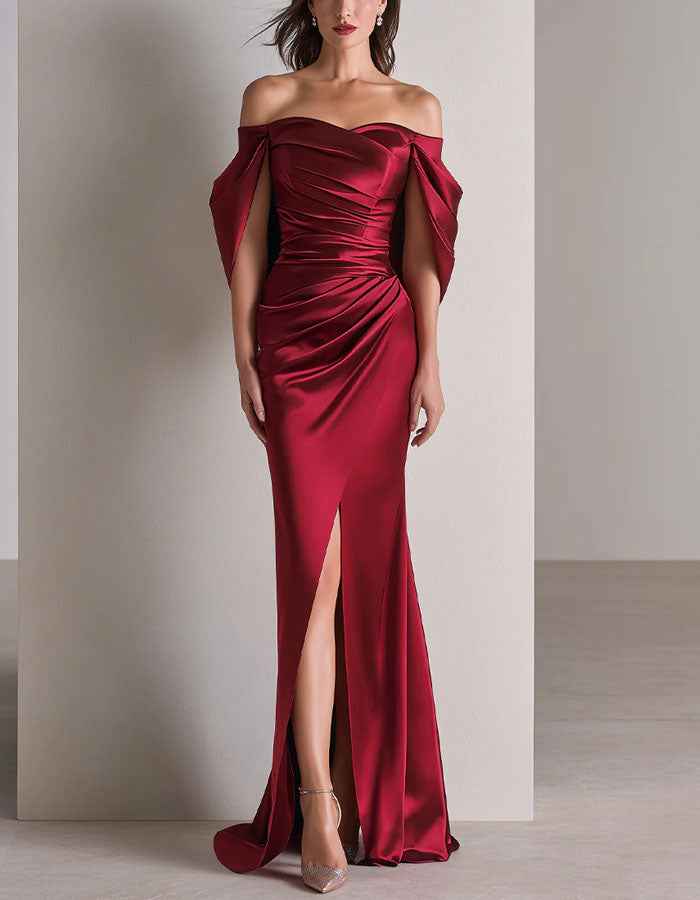 burgundy satin dress maxi Off The Shoulder Style Elevate your formal style cotton poplin dresses Midi Dress Blue Easter COLOR:Rose