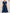 Marineblaues Satin-Kleid mit gedrehtem Detail vorne