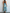Cream Base Blue Floral Tie-Dye Halter Asymmetrical Chiffon Midi Dress