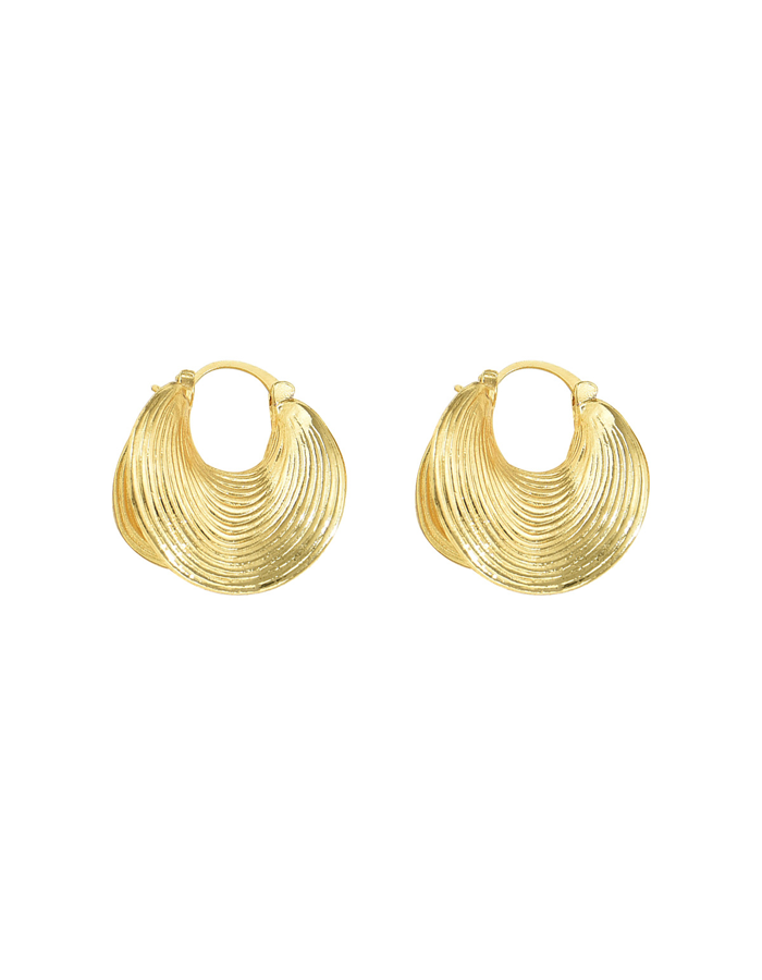 Ripple Shell Textured Hoop Earrings