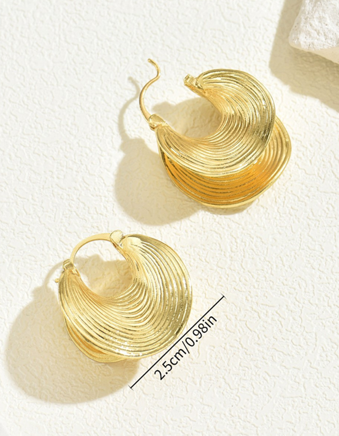 Ripple Shell Textured Hoop Earrings