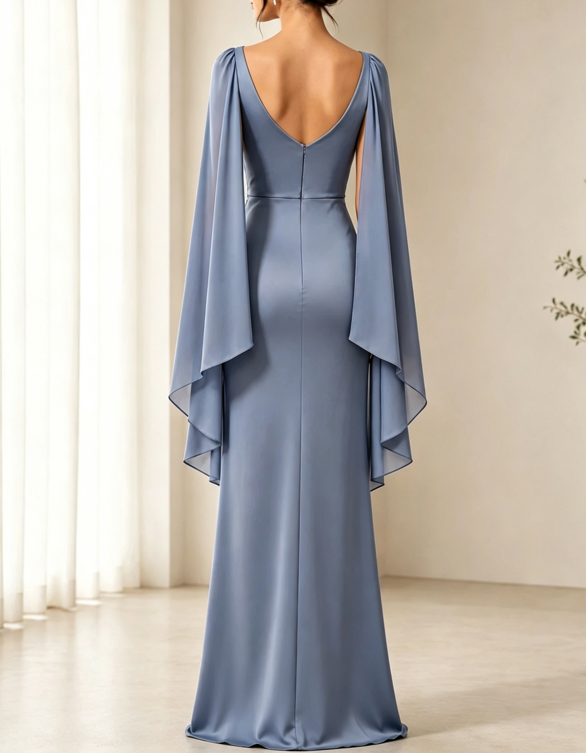 Abendliches Maxikleid in A-Linie aus Materialmix mit Rundhalsausschnitt, Pailletten und Taillengürtel