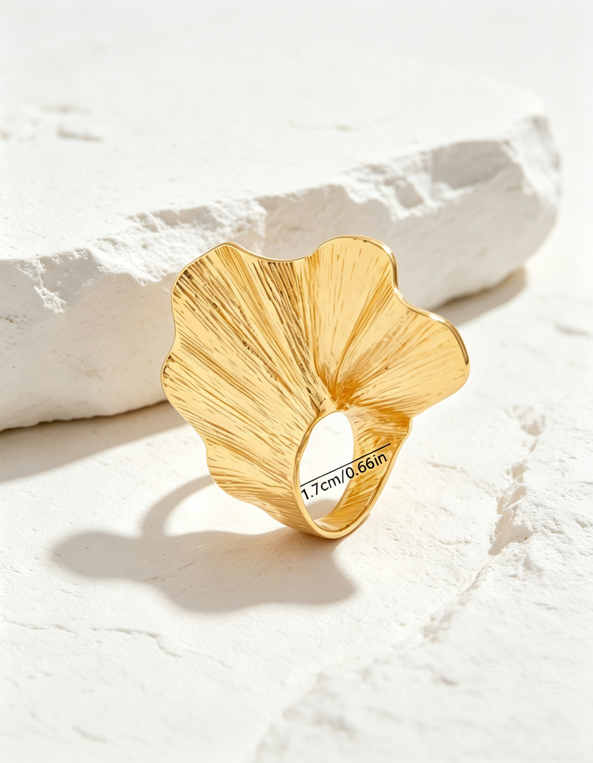Gold Large Leaf Statement Ring