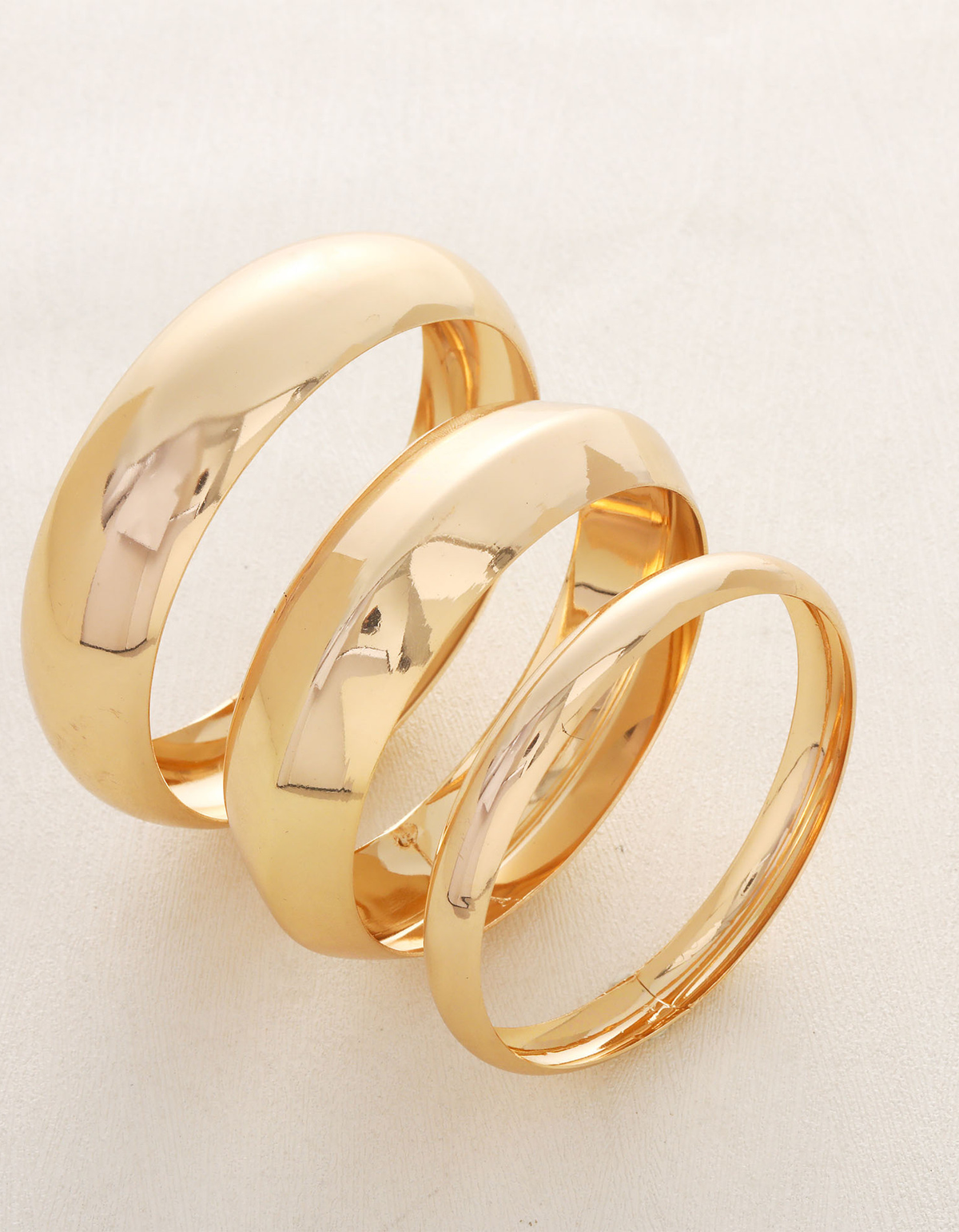 Ensemble de bracelets manchettes épais en métal doré poli pour femme, tenue de soirée