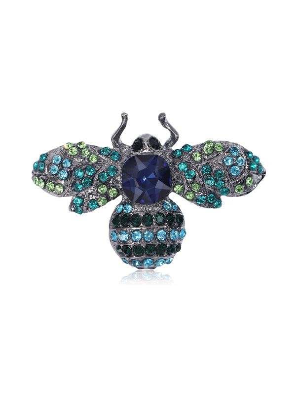 Broche vintage de abeja con cristal y diamantes