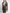 Robe longue marron métallisée à manches longues