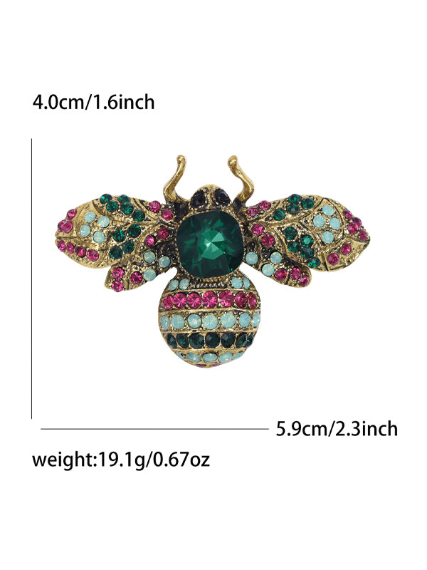 Vintage-Brosche mit Kristallen und Diamanten in Bienenform  